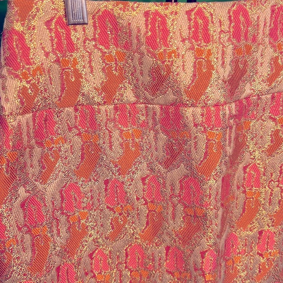 Pink Tartan Gorgeous Pencil Skirt Bright Yellow/Pink Colors Slit at the Back - Picture 4 of 13